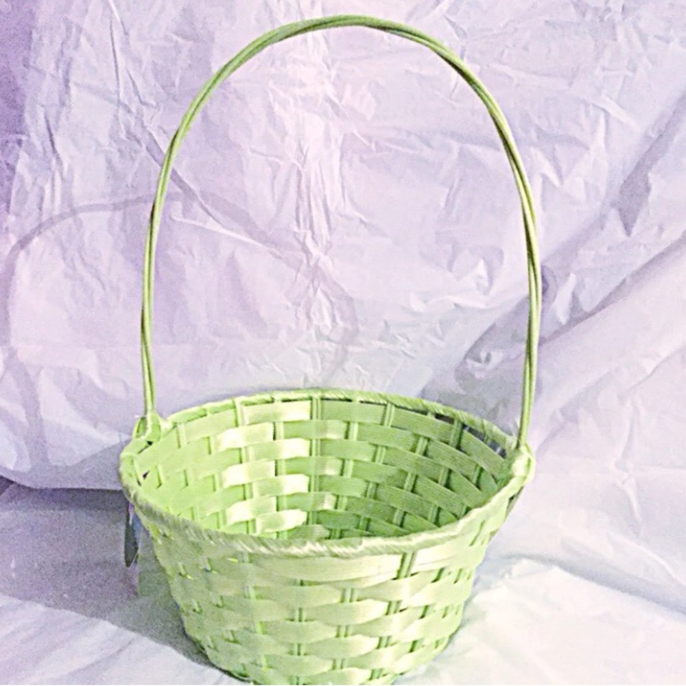 Green Easter Basket with Handle